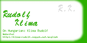 rudolf klima business card